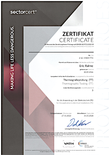 ISO9712 Thermograf Stufe 3 TT Elektrik (2023)